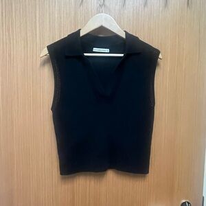 Abercrombie & Fitch Black Sleeveless Polo Crop Top